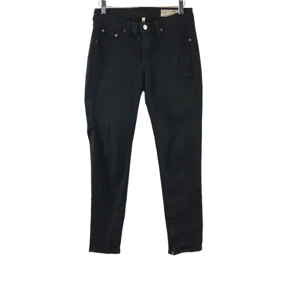 Rag & Bone For Intermix Capri Jeans‎ Womens 27 Ankle Zip Green Cotton Denim
